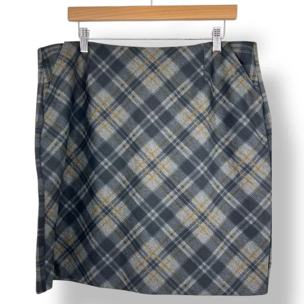 Cabi Plaid Mini Skirt Women's‎ 16 Plus Size Academia Dark Academia Capsule